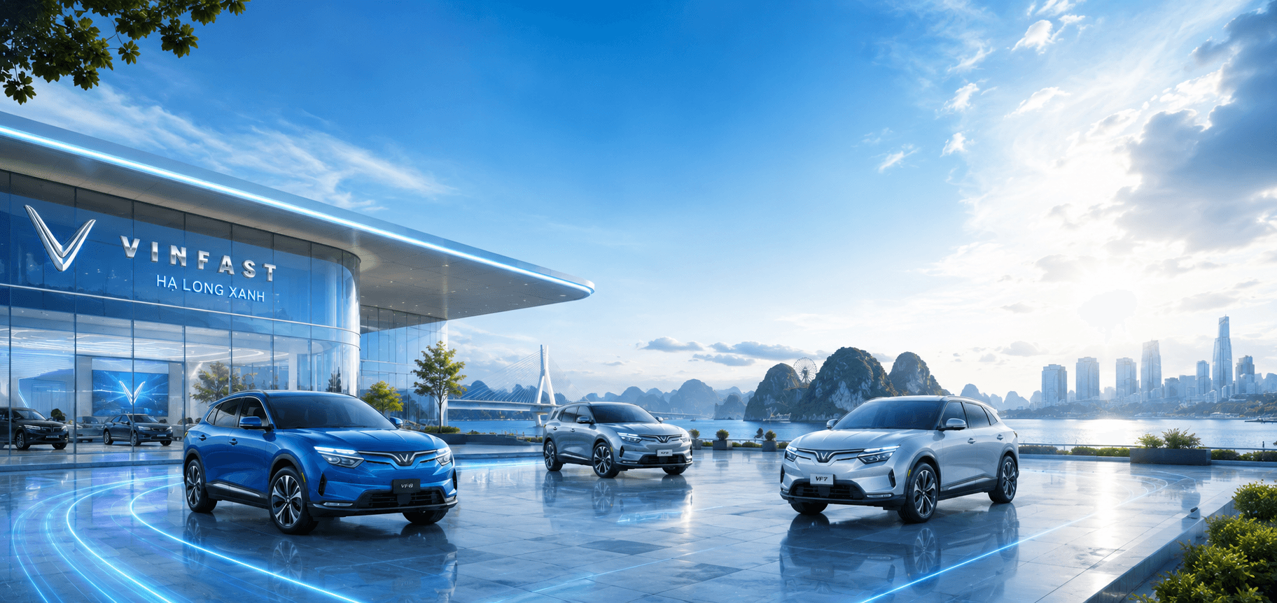 Mặt tiền showroom VinFast Hạ Long Xanh