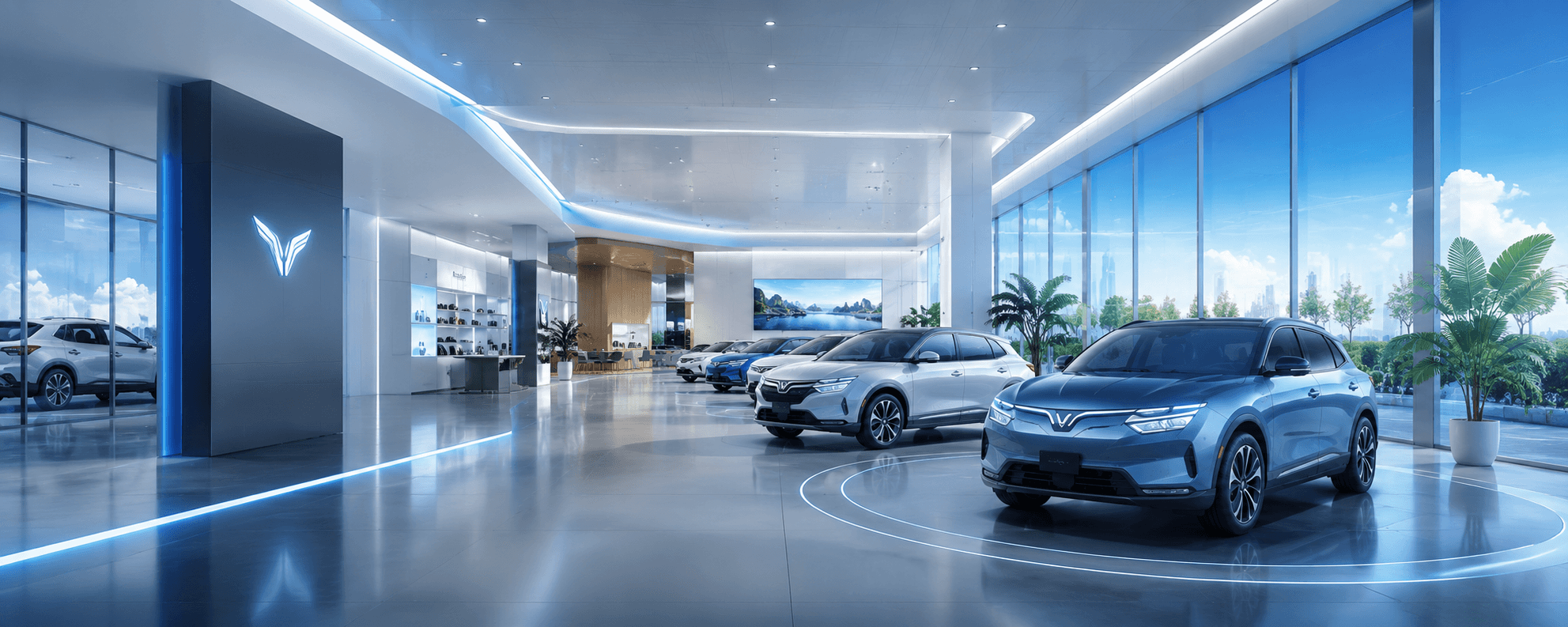 Không gian showroom VinFast Hạ Long Xanh
